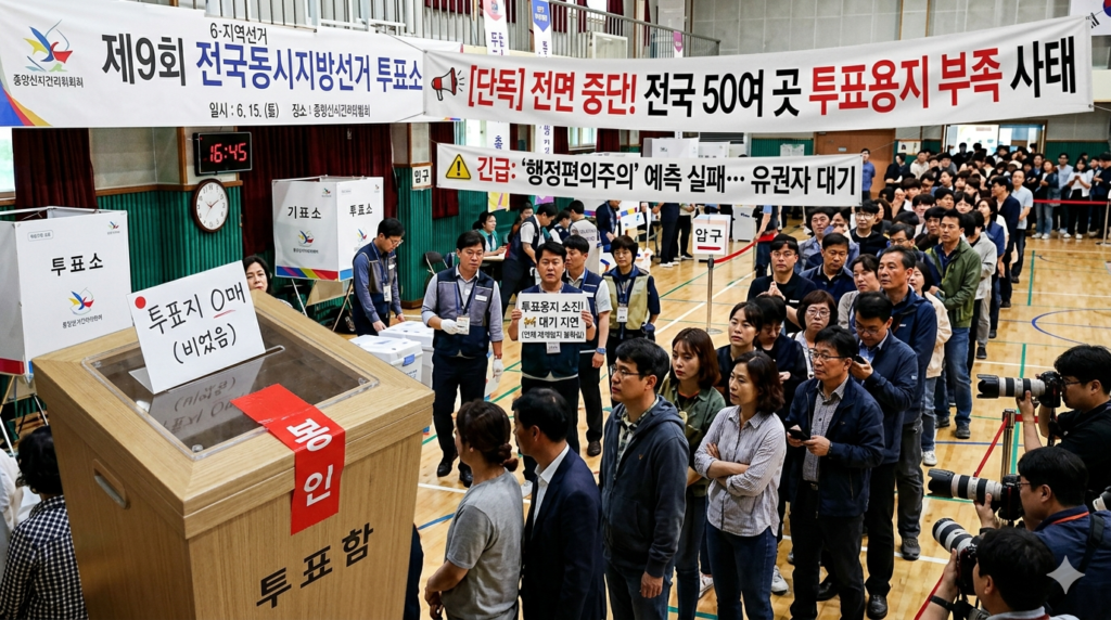제9회 동시지방선거(6·3 지방선거)  ‘투표용지’ 부족