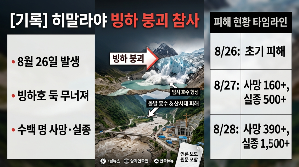 2026년 8월 네팔-티베트 국경 히말라야 빙하 붕괴 참사 경과